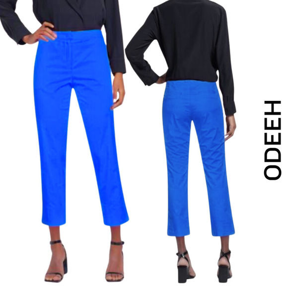 ODEEH NWT Pants 100% Cotton Caribbean Blue US Size 4 / Small - Picture 1 of 8